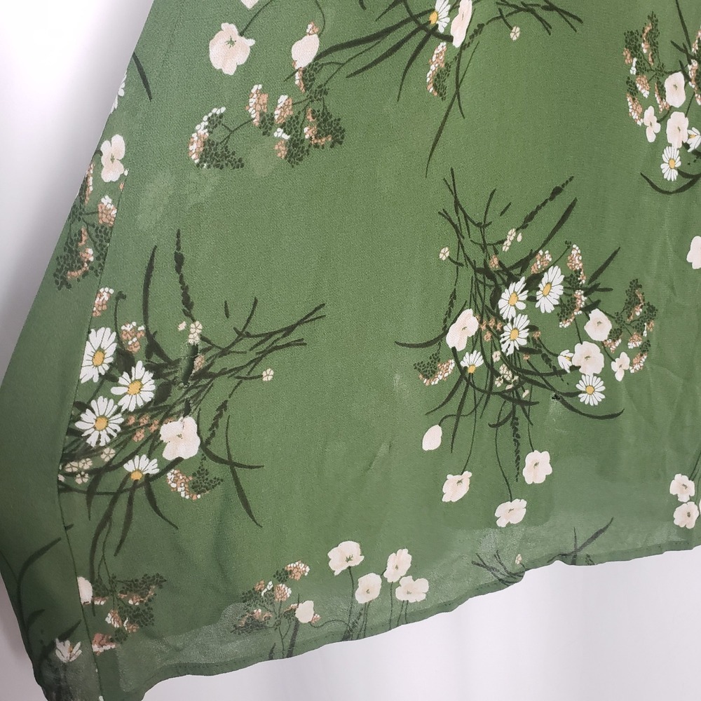 Reformation Dress Size 12 Evelyn Green Floral One Shoulder Maxi Gown ~ FLAWED - Picture 13 of 16